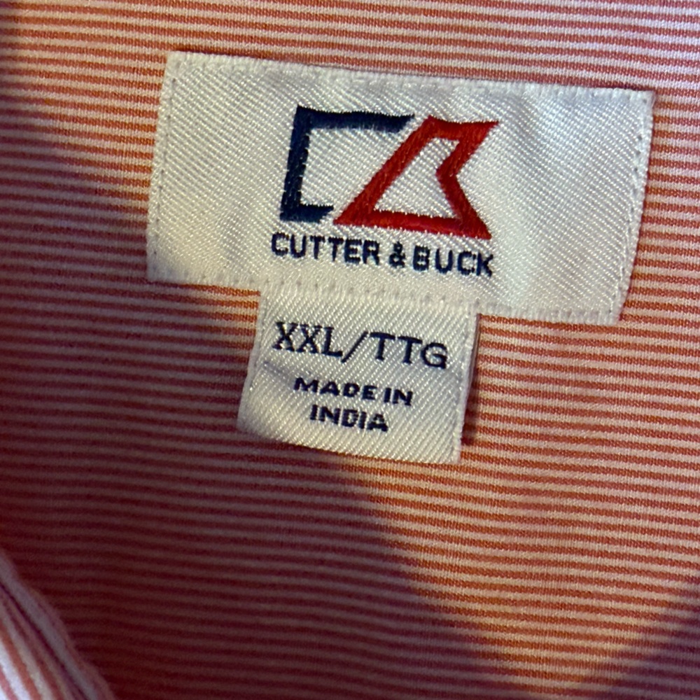 Cutter & Buck Shirt OSU Striped Button down Orange & White - Picture 3 of 5